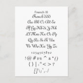 Frans III - Datablad Zazzle-lettertype Briefkaart (Voorkant)