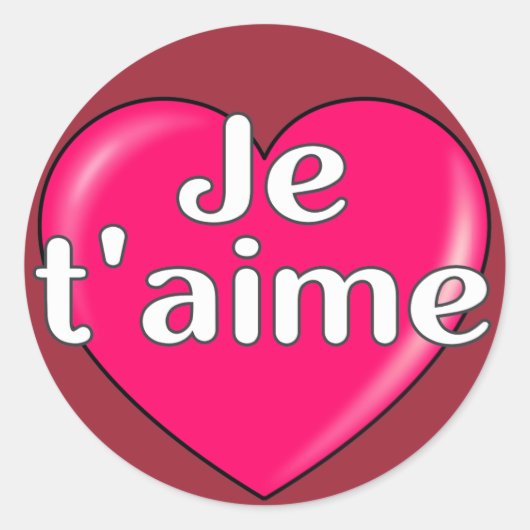Frans - Ik hou van je Ronde Sticker (Voorkant)