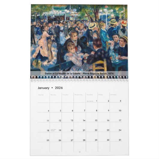 Frans Impressionisme en Post-Impressionisme Kalender (Jan 2026)