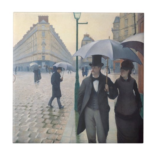 Frans impressionisme | Rainy Day Paris Street Tegeltje (Voorkant)