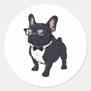 Frans in Tuxedo met een bril Ronde Sticker