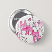 Frans in wild wild veld ronde button 5,7 cm (Voorkant /achterkant)