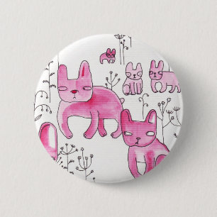 Frans in wild wild veld ronde button 5,7 cm