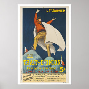 Frans-Italiaanse krant Oude Oorlogsposter door Poster