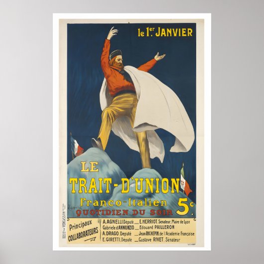 Frans-Italiaanse krant Oude Oorlogsposter door Poster (Voorkant)