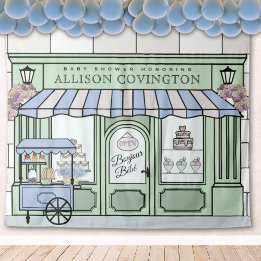 Frans, jongen Baby shower Photobooth Achtergrond Wandkleed