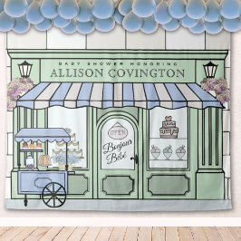 Frans, jongen Baby shower Photobooth Achtergrond Wandkleed