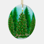 Frans Joyeux Noel Kerstversiering Keramisch Ornament (Rechts)