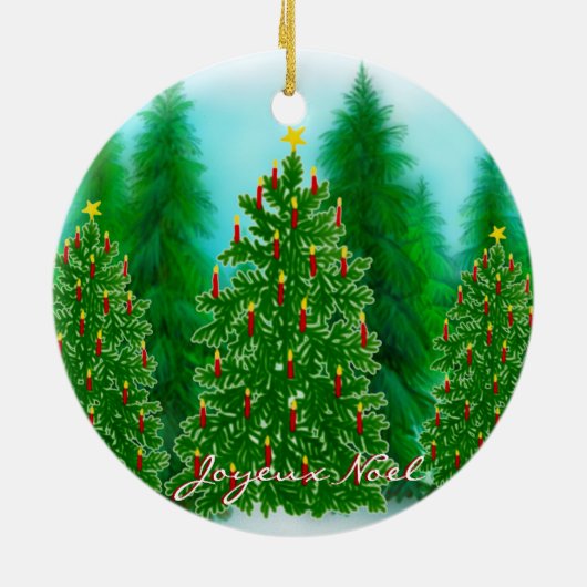Frans Joyeux Noel Kerstversiering Keramisch Ornament (Achterkant)