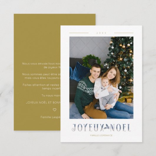 Frans Joyeux Noël Moderne Calligrafie Aangepaste F (Voorkant / Achterkant)