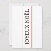 Frans Joyeux Noël Rood Streep Kerstmis Familie Feestdagenkaart (Voorkant)