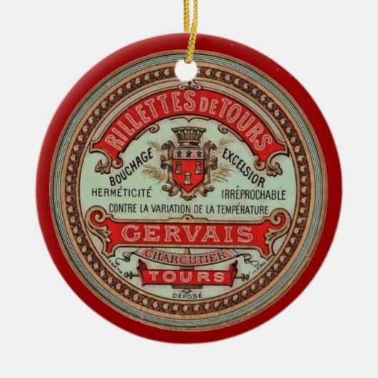  Frans kaasetiket  Keramisch Ornament (Voorkant)