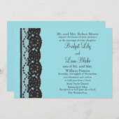 Frans Kant bruiloft uitnodiging (turquoise) (Voorkant / Achterkant)