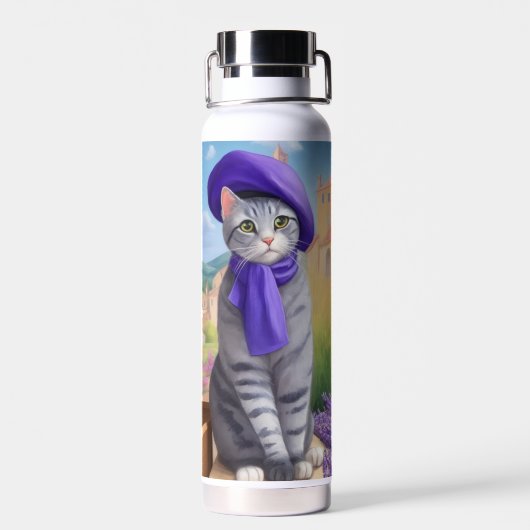 Frans Kat bezoekt Lavendel Boerderij Waterfles (Achterkant)