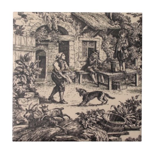  Frans keramisch keramisch landkaartje Tegeltje (Voorkant)