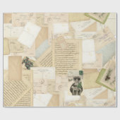 Frans kerstBriefkaart Collage Cadeaupapier (Vlak)