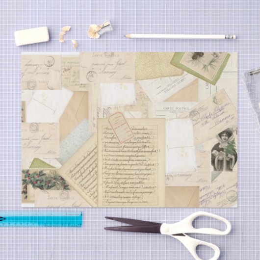 Frans kerstBriefkaart Collage Tissuepapier (Craft)