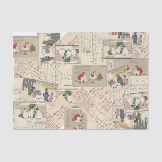  Frans kerstcadeaupapier voor kinderen Tissuepapier (Voorkant)