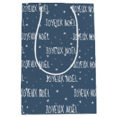 Frans kerstfeest met sneeuwvlokken medium cadeauzakje (Voorkant)