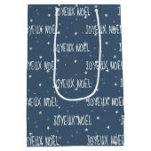 Frans kerstfeest met sneeuwvlokken medium cadeauzakje (Achterkant)