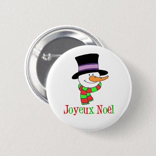 Frans kerstman Joyeux Noel Ronde Button 5,7 Cm (Voorkant /achterkant)