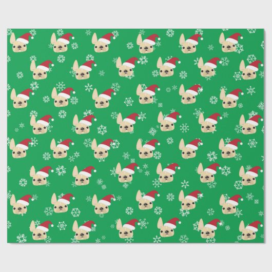 Frans kerstpapier met bulledog cadeaupapier (Vlak)