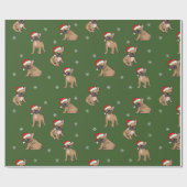 Frans kerstpapier met bulledog cadeaupapier (Vlak)