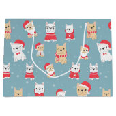 Frans kerstpatroon Bulldog Frenchie Groot Cadeauzakje (Voorkant)