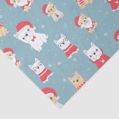 Frans kerstpatroon Bulldog Frenchie Tissuepapier (Detail)