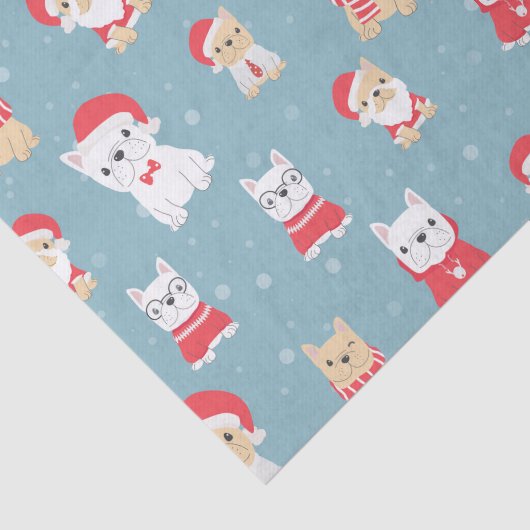 Frans kerstpatroon Bulldog Frenchie Tissuepapier (Detail)