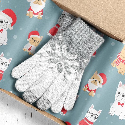 Frans kerstpatroon Bulldog Frenchie Tissuepapier