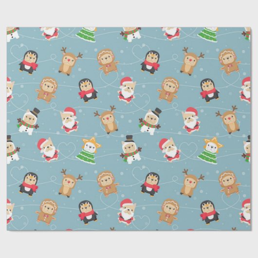 Frans kerstpatroonprins cadeaupapier (Vlak)