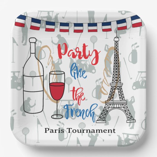 Frans kerstthema voor het feest papieren bordje (Voorkant)