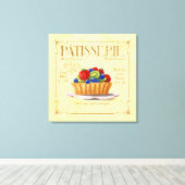 Frans keuken decor canvas, kleurrijke fruit tart canvas afdruk (Insitu (Houten vloer))