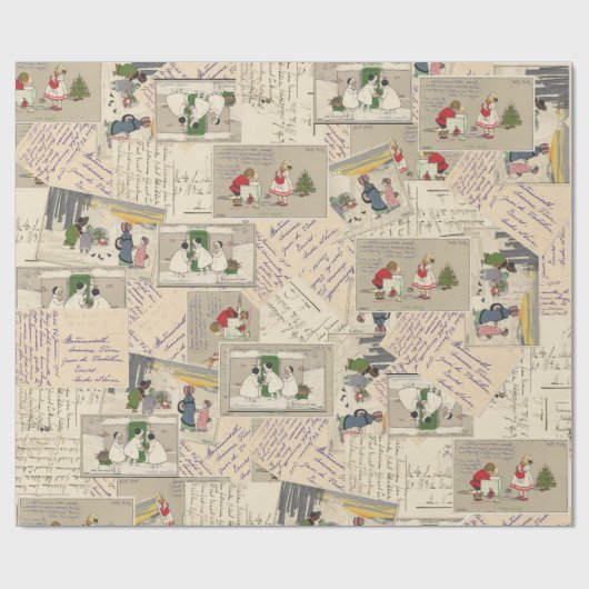 Frans kind 2 kerstpapier Cadeaupapier (Vlak)