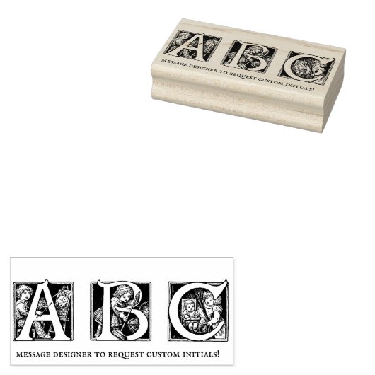  Frans kind alfabet aangepaste Initialen Rubberstempel (Gestempeld)