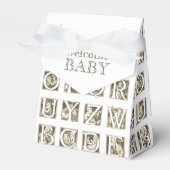 Frans Kinderen Alphabet Block Baby shower Bedankdoosjes (Voorkant Zijde)