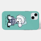 Frans KiniArt Kerstmis Westie Dog iPhone Case (Achterkant (horizontaal))