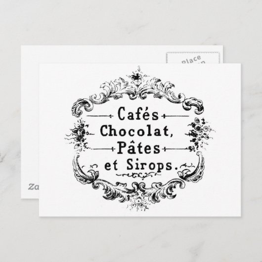  Frans koffie- en chocoladeetiket Briefkaart (Voorkant / Achterkant)