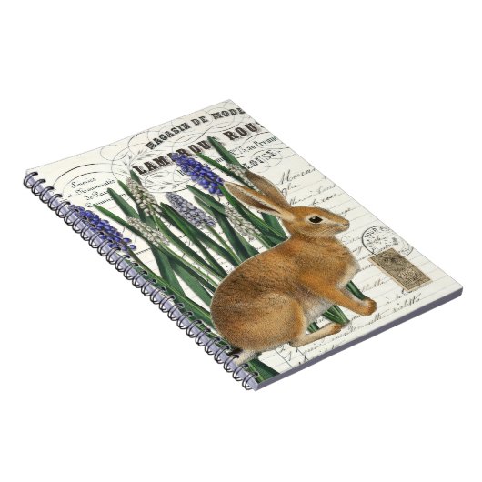 Frans konijn met bloeiend Notitieboek voor het Spi (Rechterzijde)