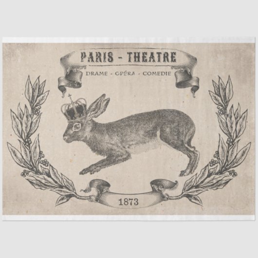  Frans konijn met kroonontkoppeling Tissuepapier (Voorkant)