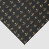 Frans  Kroon Metallic Goud Patroon Zwart Tissuepapier (Detail)