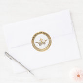 Frans  Kroon Metallic Goud Retouradres Ronde Sticker (Envelop)