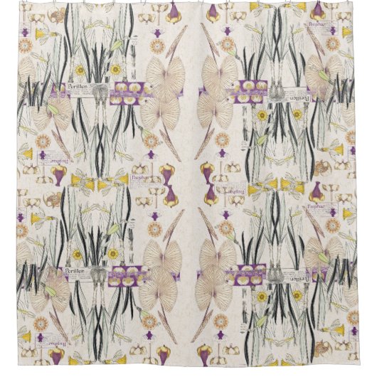 Frans Kunst Nieuwe  Bloemen Shower Curtain Douchegordijn (Voorkant)