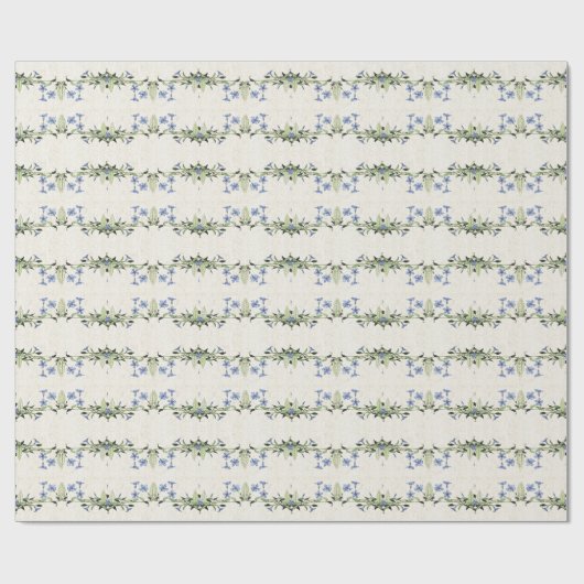 Frans kunstwerkblad bloempotje cadeaupapier (Vlak)