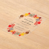 Frans kussed zoete bessen druiven bloemen bruiloft acryl uitnodigingen (Laagn)