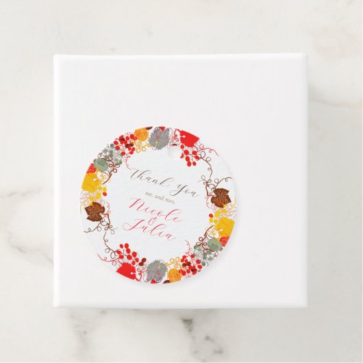 Frans kussed zoete bessen druiven bloemen bruiloft bedankjes labels (In situ)