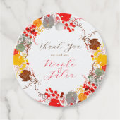 Frans kussed zoete bessen druiven bloemen bruiloft bedankjes labels (Voorkant)