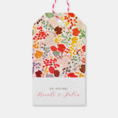 Frans kussed zoete bessen druiven bloemen bruiloft cadeaulabel (Achterkant)