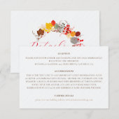 Frans kussed zoete bessen druiven bloemen bruiloft informatiekaartje (Voorkant / Achterkant)